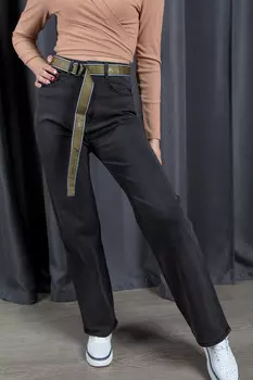 Джинсы женские Denim S-508 + ремень (27, Черный)