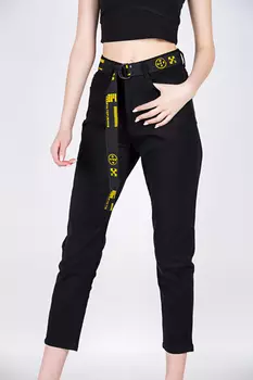 Джинсы женские Denim X8138 + ремень (29, Черный)