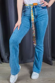 Джинсы женские Langluka NX9030LD + ремень (28, Синий)