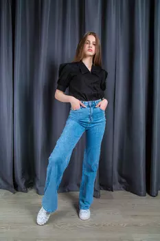 Джинсы женские Langluka NX9079SD + ремень (26, Синий)