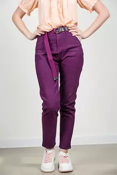 Джинсы женские Rajojo 9913-3+ ремень (28, Сиреневый)