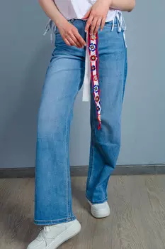 Джинсы женские Sunflower F8042TD + ремень (27, Синий)