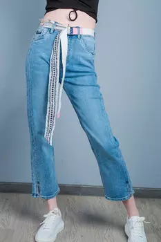 Джинсы женские Sunflower F-8040YG + ремень (30, Голубой)