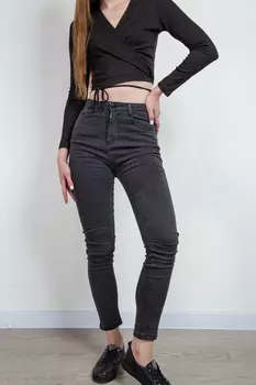 Джинсы женские утепл Denim HS-3404 (28, Темно-Серый)