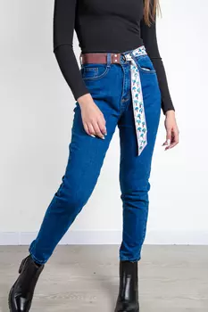 Джинсы женские утепл Denim HZX-4512 + ремень (26, Синий)