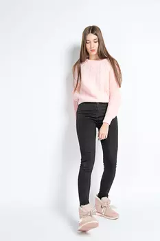 Джинсы женские утепл. Denim W-7822 (31, Черный)