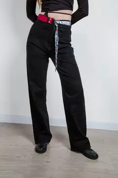 Джинсы женские утепл Denim ZT-5604 + ремень (28, Черный)