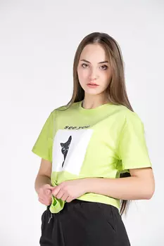 Футболка женская Yinke 3008 к/р (M-L, Зеленый)