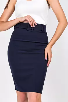 Юбка женская (B) STOLNIK 213 + пояс (48, Черный)