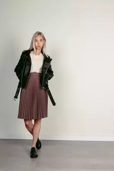 Юбка женская (B) STOLNIK 413 + ремень (42, Серый)