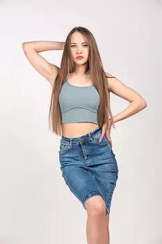 Юбка женская джинс Sunflover F7015Q (28, Синий)