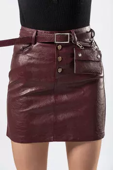 Юбка женская к/з S&amp;T 5906 + ремень (38, Черный)