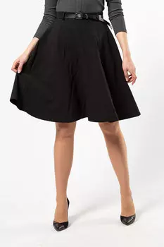 Юбка женская S&amp;T 2852 + ремень (40, Черный)