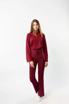 Комплект женский (блузка+брюки+пояс) (B) STOLNIK 803 (L, Голубой)