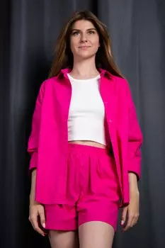 Комплект женский (рубашка+шорты) (B) STOLNIK BK57 (44, Голубой)