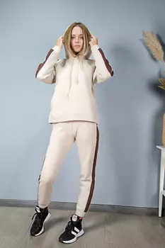 Комплект женский (толстовка + брюки) (B) STOLNIK KM102 (46, Молочный)