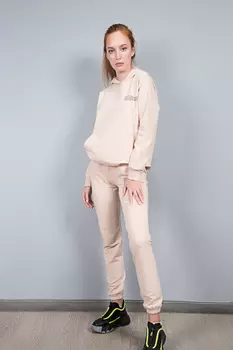 Костюм женский спорт (толстовка+брюки) BF (46, Персиковый)