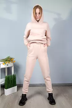 Костюм женский (толстовка + брюки) (B) STOLNIK Y805 (46, Черный)