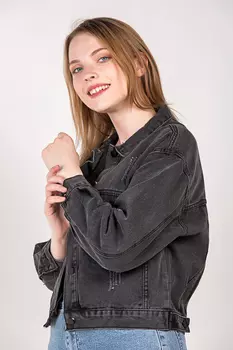 Куртка женская (джинсовка) No Name 241120 (M, Темно-Серый)