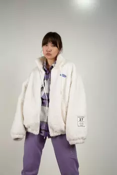 Куртка женская FASHION 9953 иск мех (M-L, Бежевый)