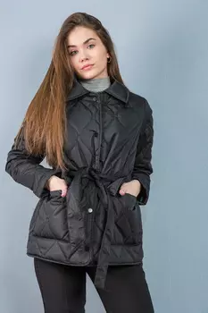 Куртка женская STOLNIK 261 + пояс (XL, Черный)