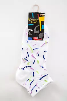 Носки женские "Супер носки" PM6-1A (37-42, Белый/Мульти)