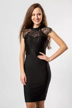 Платье женское STOLNIK 7702 (L, Черный)