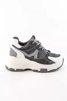 Полуботинки (кроссовки) женские Prima D'arte Y7981 иск кож (36, Серый)