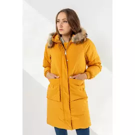 Пуховик женский Yan Pai 618 + нат.мех (M, Черный)