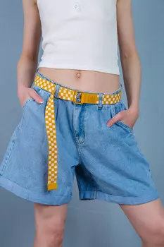 Шорты женские джинс KTmoss 3190 + ремень (32, Голубой)