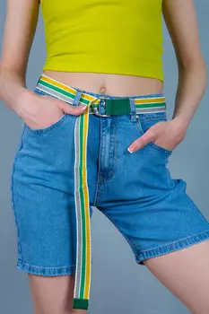 Шорты женские джинсовые MP ROSE 7030 +ремень (25, Синий)