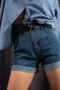 Шорты женские S&amp;T 6923 + ремень (40, Темно-Серый)