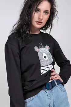 Толстовка женская Queen 707 (M-L, Черный)