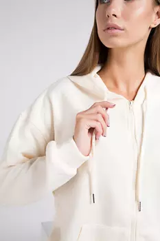 Толстовка женская Yasiping F8201 (M-L, Молочный)