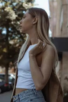 Топ женский (B) Klubnika 02 (S, Бежевый)