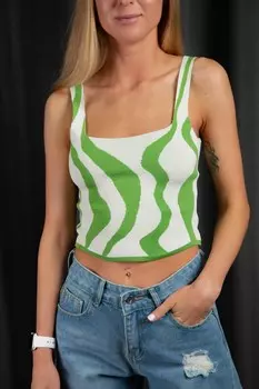 Топ женский вязанный (T) STOLNIK 02 (42-44, Белый/Черный)