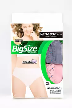 Трусы комлпект Vanessa H6802-02 (L, Белый/Черный)