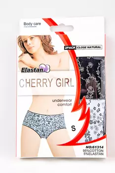 Трусы комплект Cherry Girl 61314 (S, Серый/Черный)
