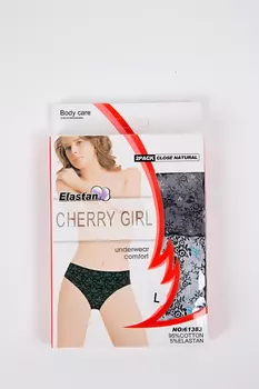 Трусы комплект Cherry girl 61383 (XL, Черный/Серый)