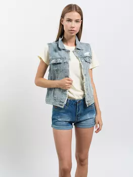 Жилет женский джинс Sofn School o Fnature 19356 (S, Синий)