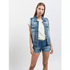 Жилет женский джинс Sofn School o Fnature 19358 (L, Синий)