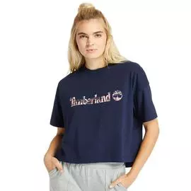 Cropped Tee With Metallic Logo (Relaxed)