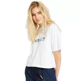 Cropped Tee With Metallic Logo (Relaxed)