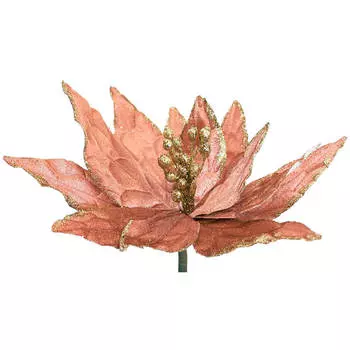 Украшение новогоднее Там-Там цветок розовый коралл 26см кораллово-розовый xgl 4554