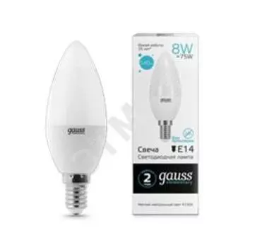 Лампа светодиодная led 8вт е14 белый свеча