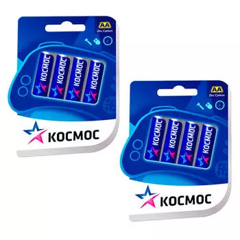 Акция 1+1 Набор батареек Космос r6 4*bl солевые (2 шт)