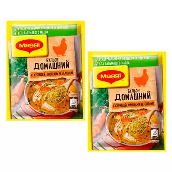 Акция 1+1 Набор бульона Maggi 100г домашний с курицей, овощами и зеленью (2 шт)
