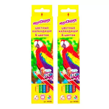 Акция 1+1 Набор карандашей 6цв Юнландия мир животных 181382 (2 шт)