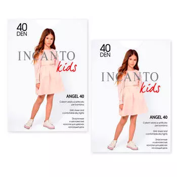 Акция 1+1 Набор колготок детских Incanto р.128-134 ангел 40 Bianco (2 шт)