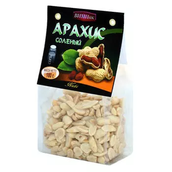 Арахис ВИМПак 180г жареный соленый